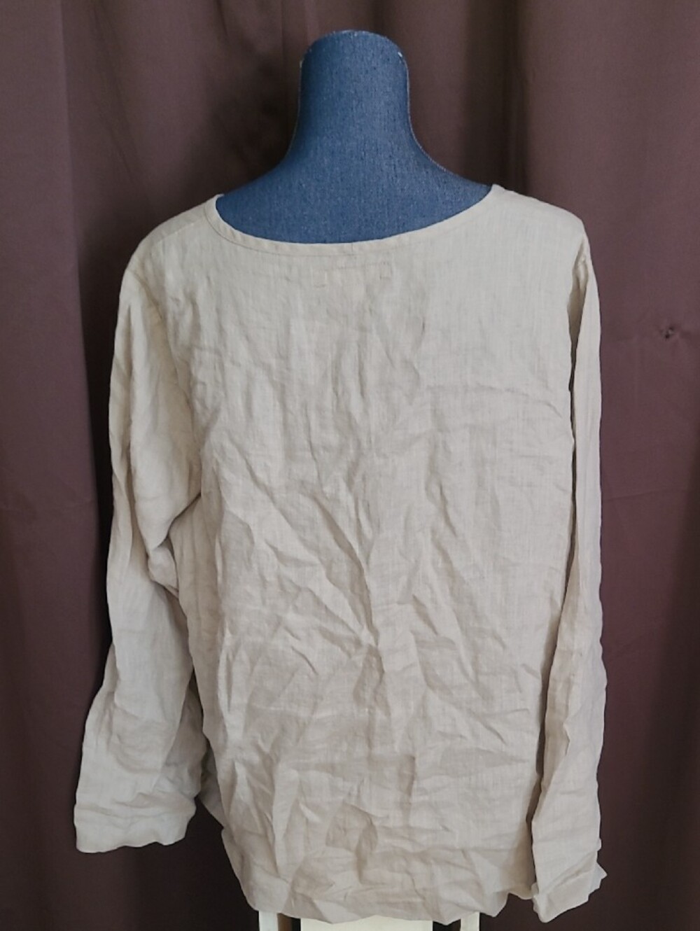 Flax Neutral Beige Linen Top - Picture 4 of 6